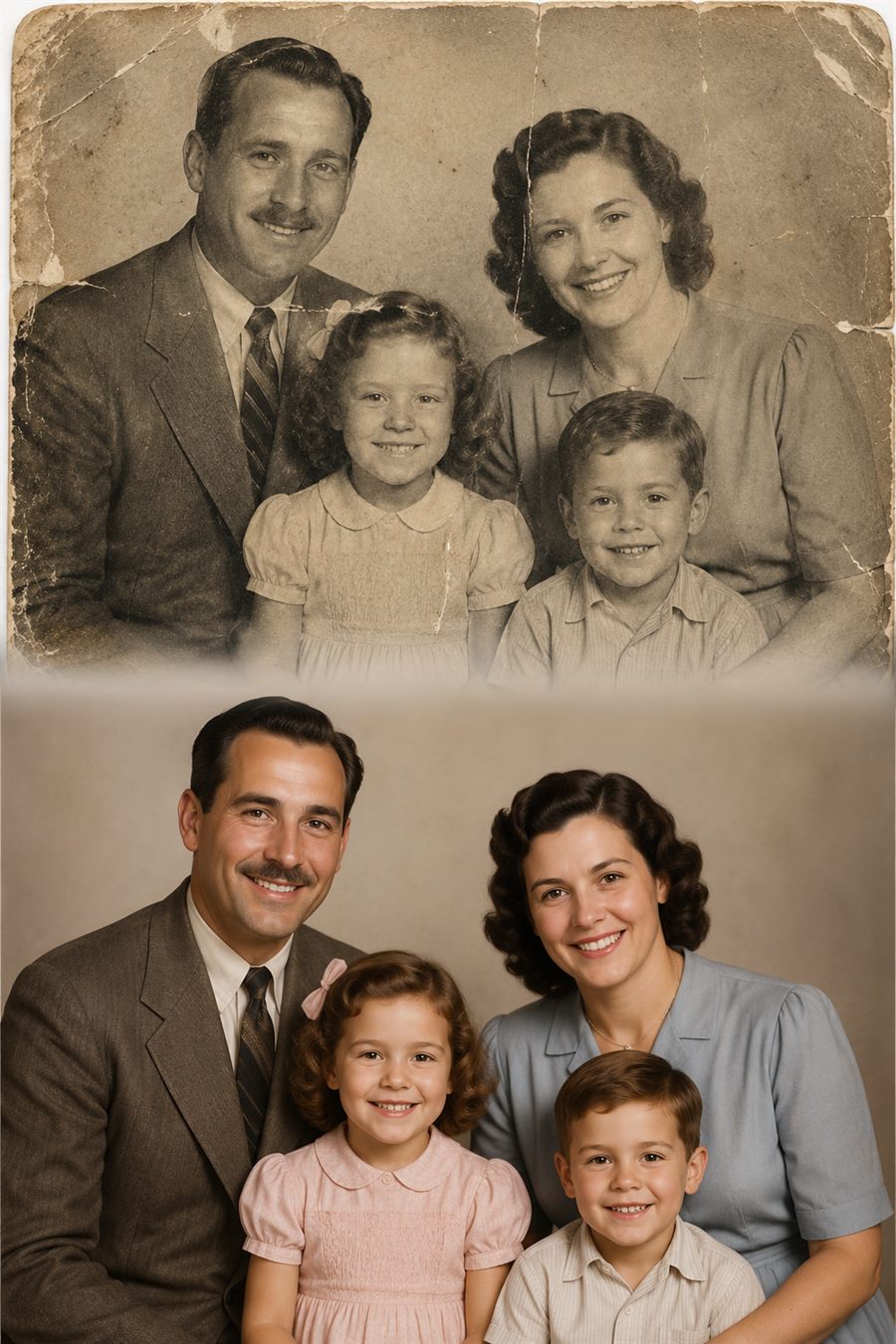 Foto antigua restaurada y colorizada con la DIA