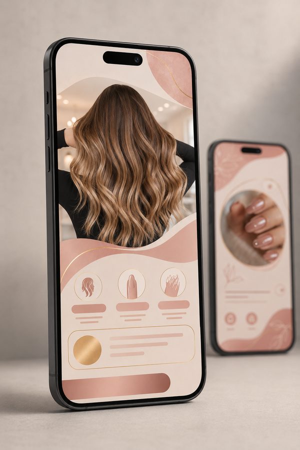 Arte de salón de belleza para redes sociales creada con la DIA