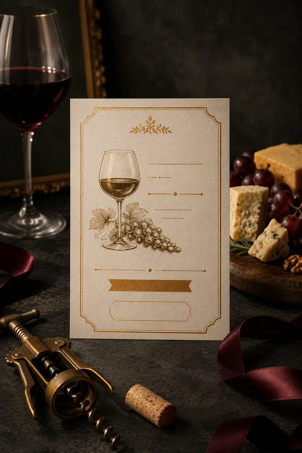 Carta de vinos elegante creada con la DIA